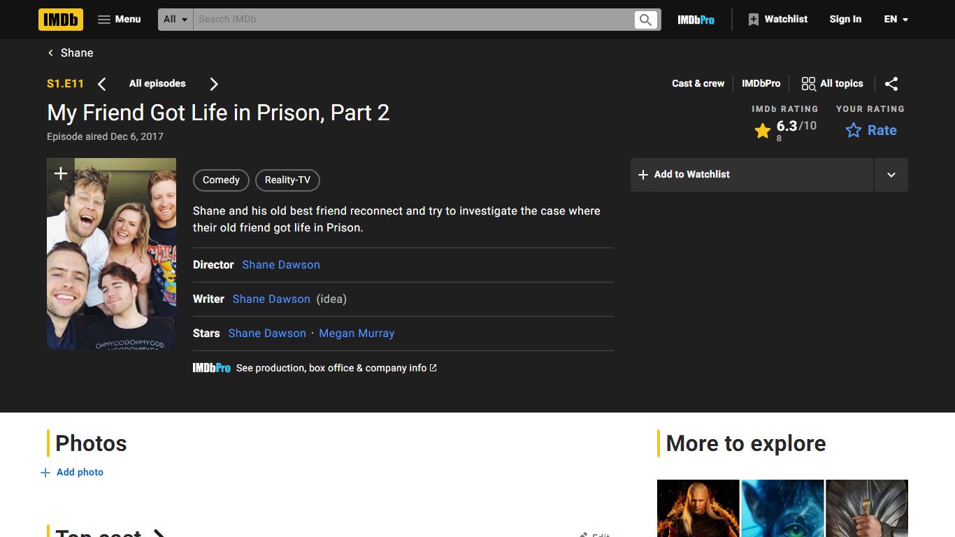 "Shane" My Friend Got Life in Prison, Part 2 (TV Episode 2017) - IMDb
